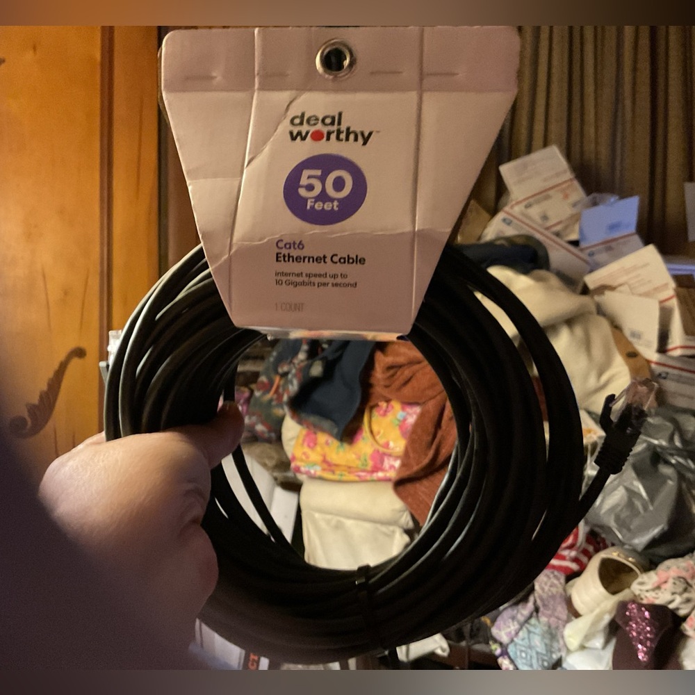 Black Ethernet Cable - 50 Feet